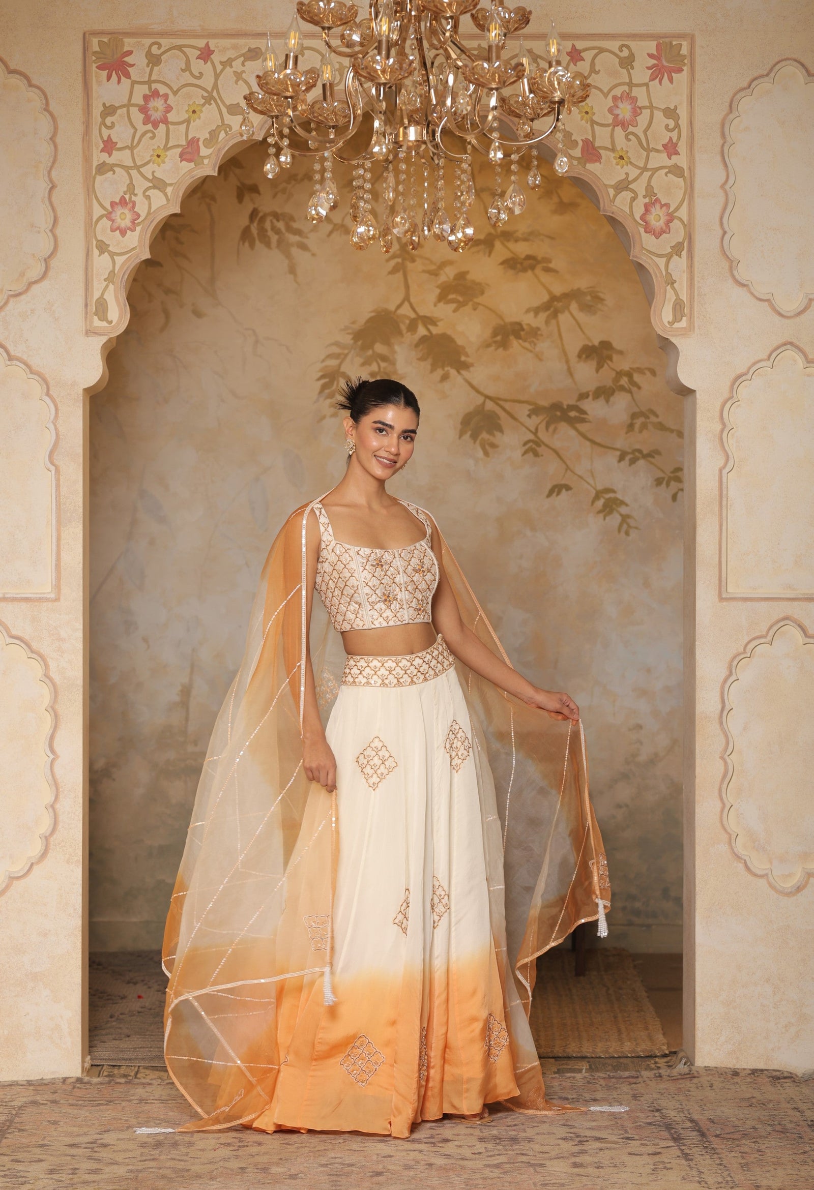 Embroidered lehenga, Engagement lehenga, Dulhan lehenga, Marriage lehenga for bride, White lehenga, Lehenga for Women, Party wear Lehenga
