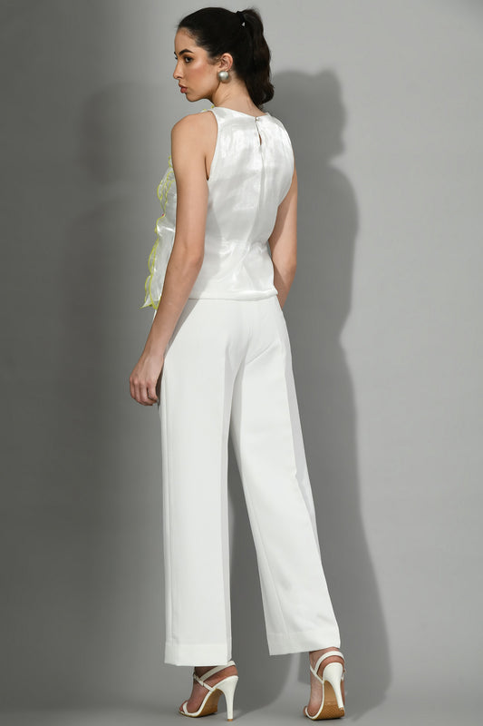 Vacation ruffle top for women, Holiday ruffle top for women, Weekend ruffle Top for women, Beach ruffle Top for women, Evening ruffle top for women, Sleeveless ruffle top, Corset-style ruffle top by sunanta Madaan, Ruffle top Near Kolkata