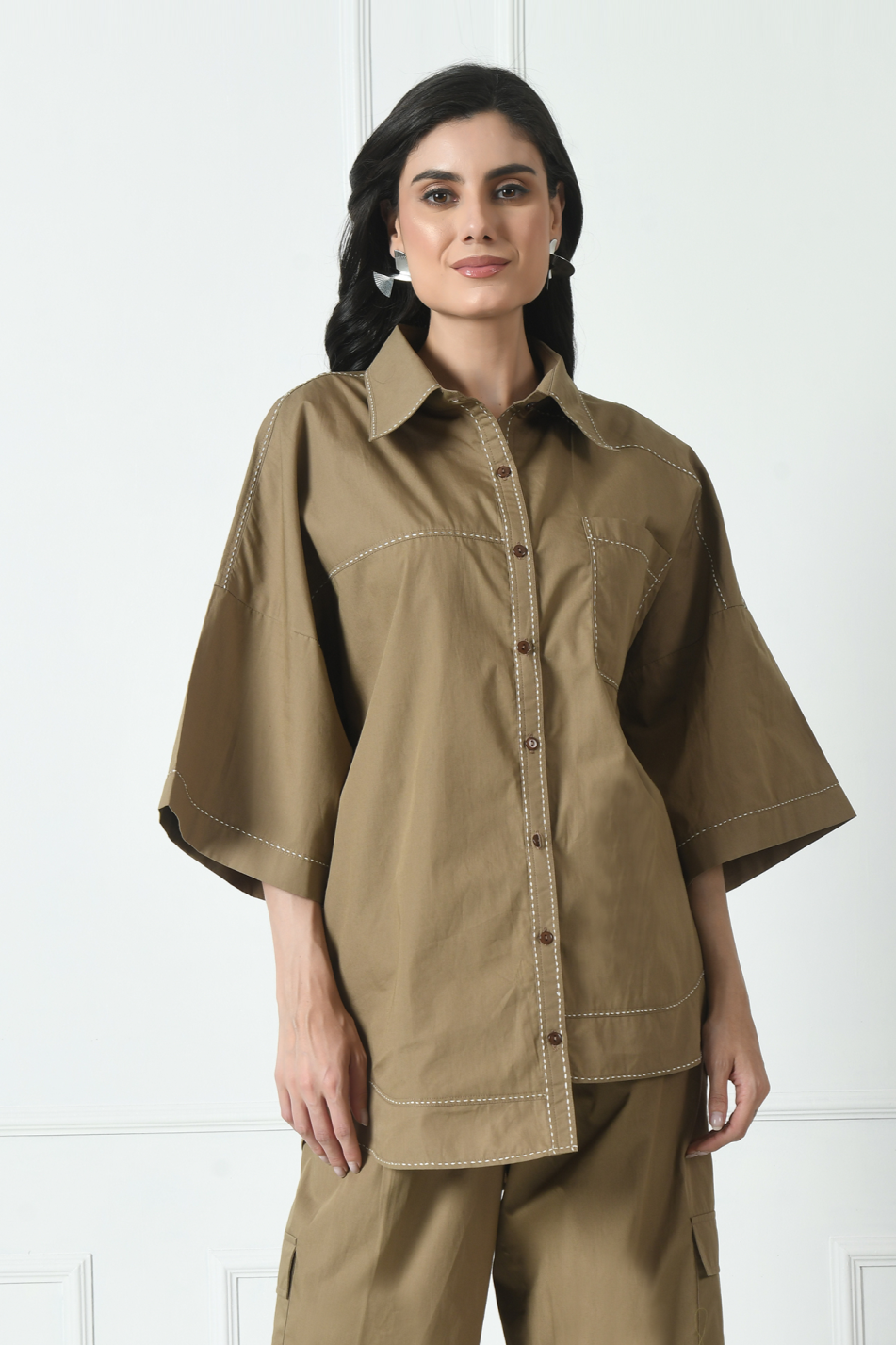 Cotton Shirt for Women, Cotton high-low shirt, Cotton western shirt, Long Sleeve Shirt for Women, Cotton boho shirt, Soft cotton shirt, Sunanta Madaan