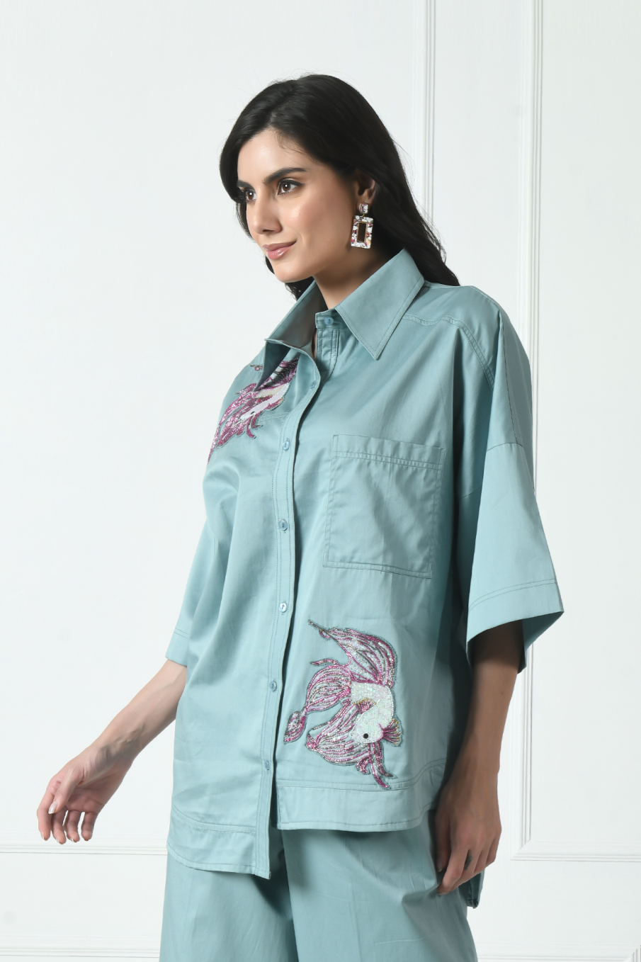 Cotton Shirt for Women, Sage Green Shirt, Shirt for Girls, Collared Shirt for Women, Casual women's shirt, Classic women's shirt, Sunanta Madaan