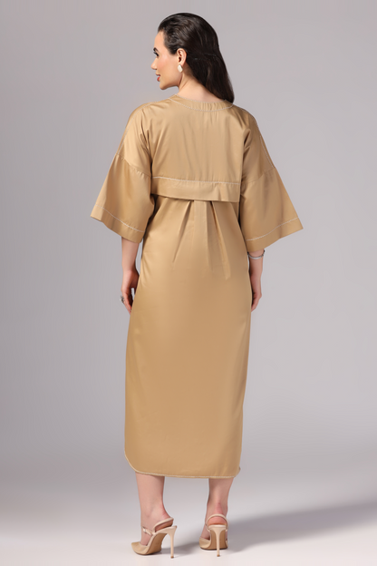 Camel Color Cotton Dress