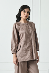 Cotton Shirt with Pocket for women, Long Sleeve Shirt, Stitched Shirt, Designer Shirt for Women, Casual Wear Shirt for women, Office wear shirt for women, Sunanta Madaan