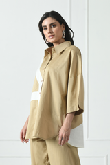 cotton polo shirts, Color Blocking Shirt, women's two color shirts, women's shirts, long sleeve shirt, summer shirts, Sunanta Madaan