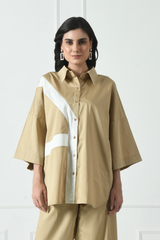 Color Blocking Shirt, long sleeve cotton polo shirts for women​, formal shirts for Women, Designer Shirt, Color Blocking Shirt, Sunanta Madaan