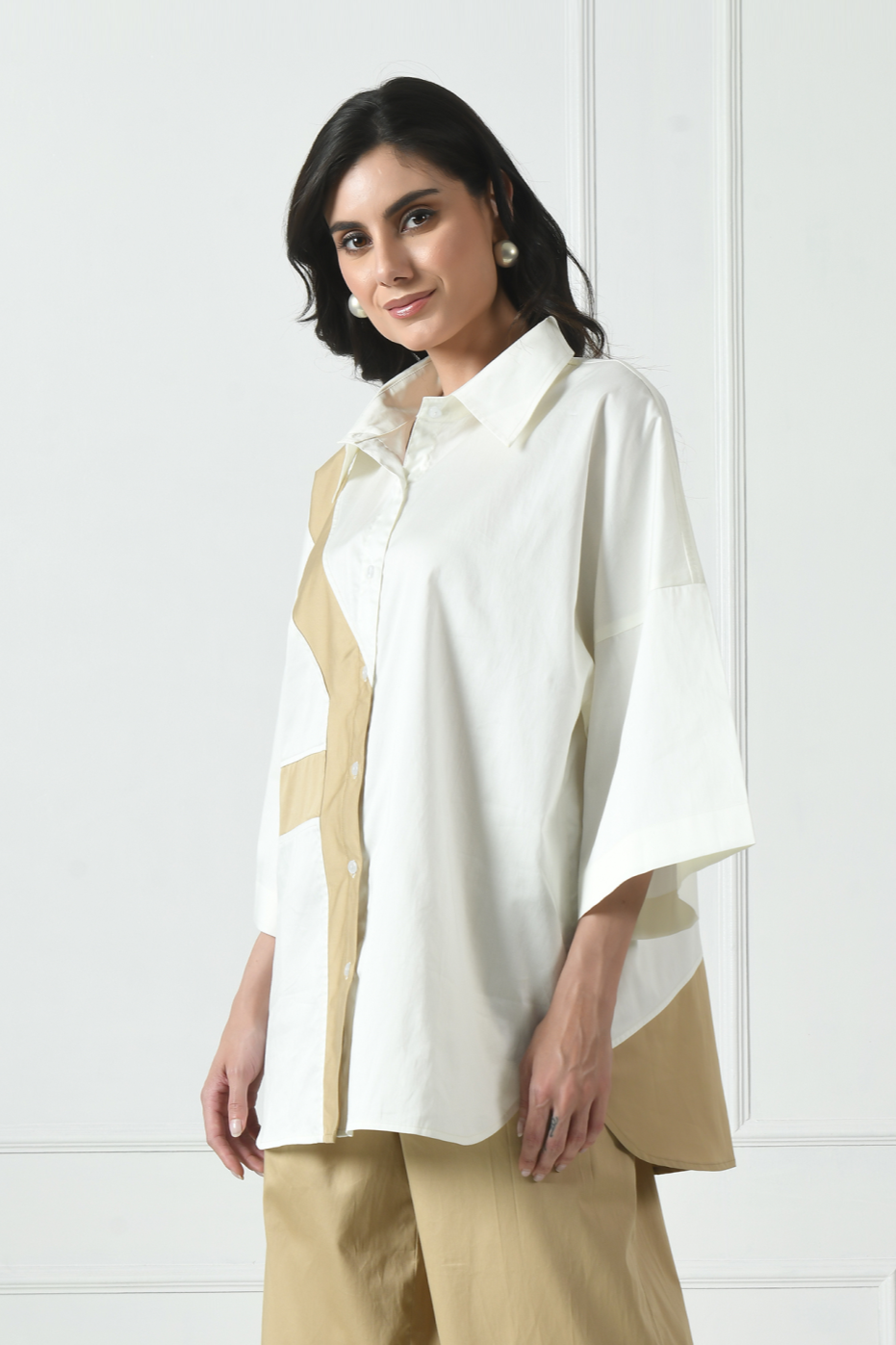 Relaxed cotton Shirt, Cotton western shirt, Cotton utility shirt, Lightweight cotton shirt, Sunanta Madaan