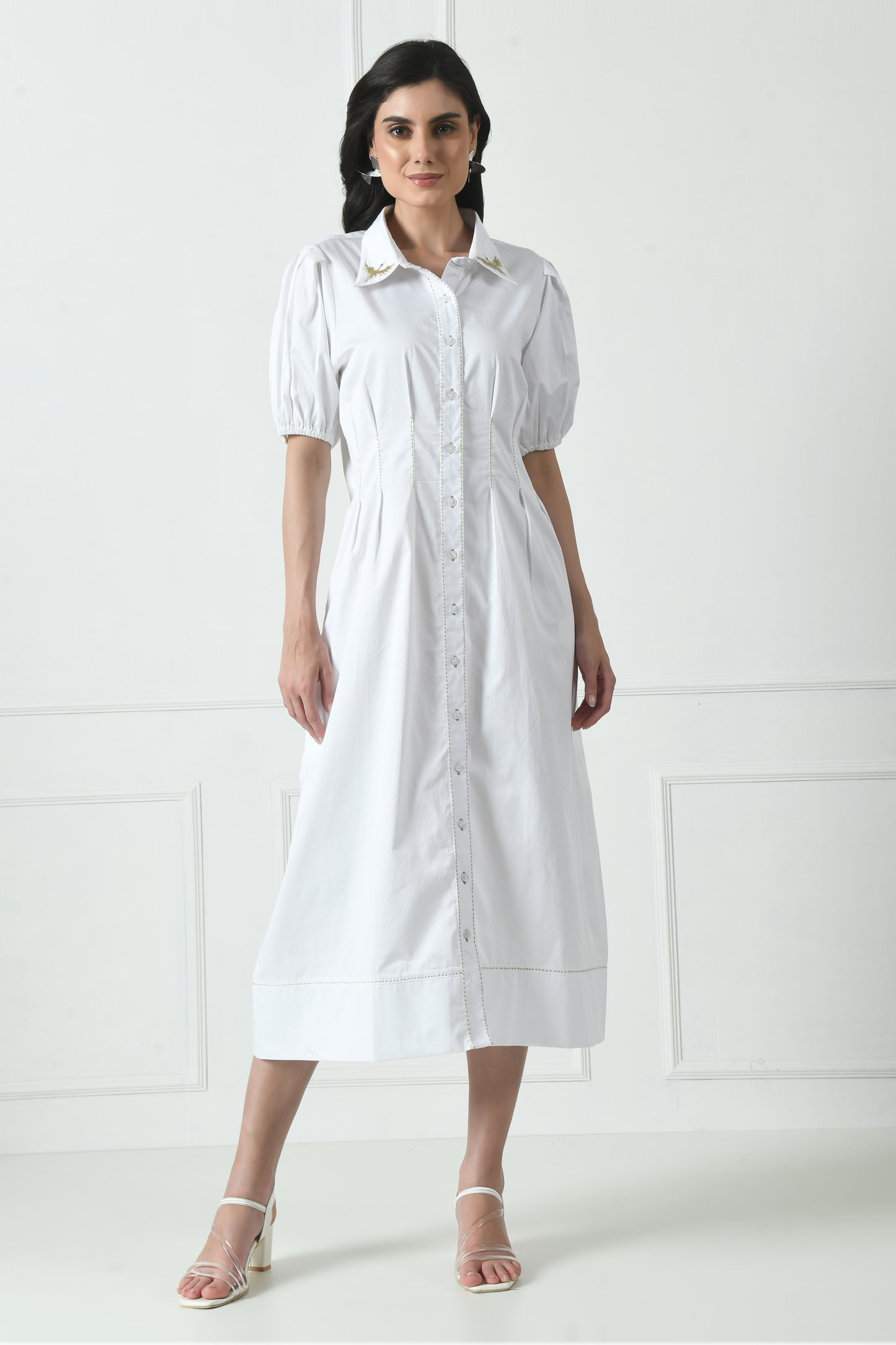 Casual cotton dress, Organic cotton dress, Boho cotton dress, White cotton dress, Maxi cotton dress, Suananta Madaan