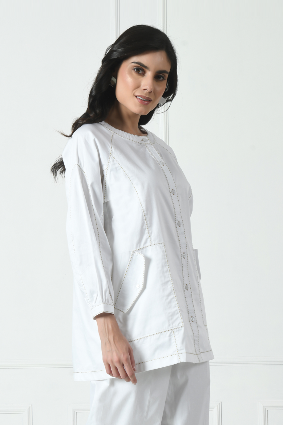 Long Sleeve Shirt, white shirt, women's shirts, shirts for women, white long sleeve shirt, white shirt women, Sunanta Madaan