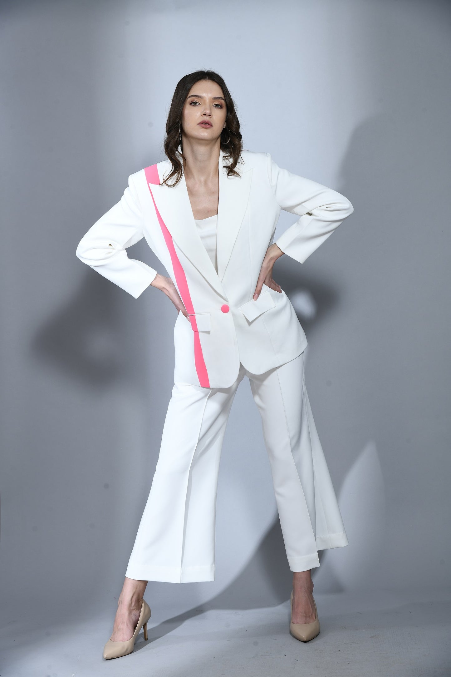 Belgravia White Fine Crepe 3 Piece Blazer Set