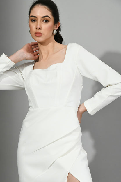 White Formal Dress For Office Wear