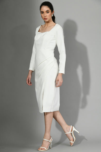 White Formal Dress For Office Wear