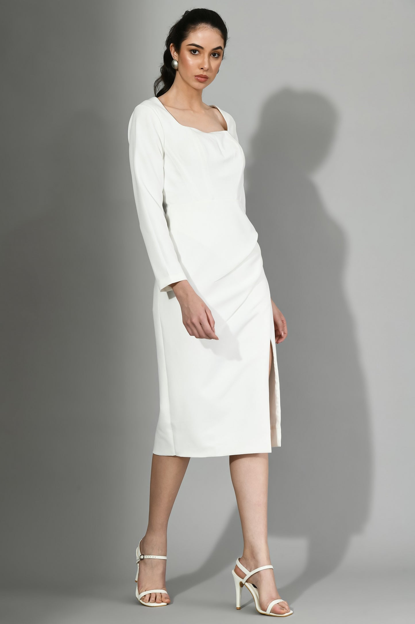 White Formal Dress For Office Wear