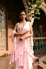 Pink Wedding saree, saree look for wedding, wedding lehenga saree, designer wedding saree, sarees for women, wedding half saree, trending sarees for wedding, wedding reception saree,  Party Wear Saree, Cocktail Party Wear Saree, Sunanta Madaan
