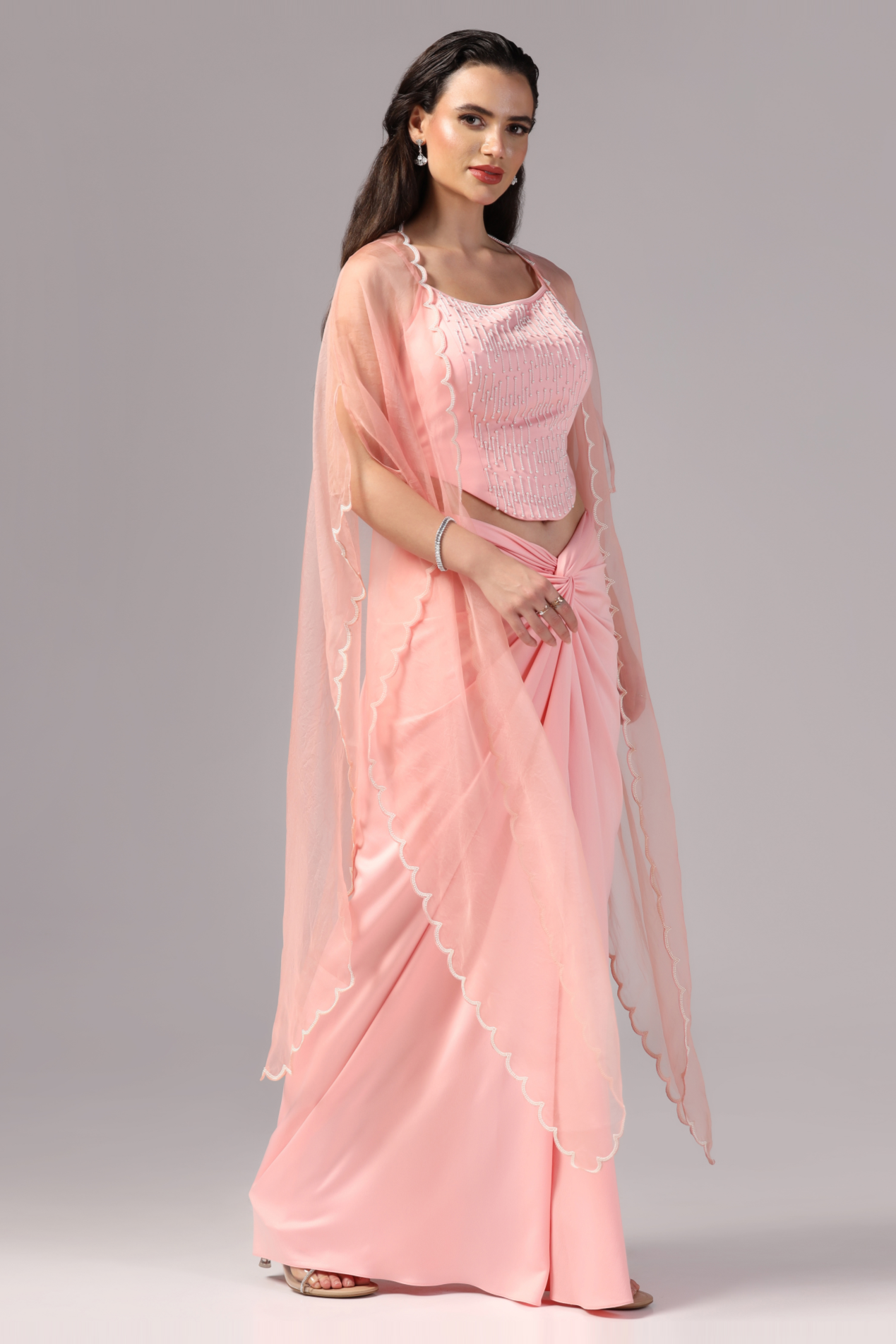 Cocktail Dress for women, Draped Skirt Dress for women, Party Wear Skirt Dress, Fashionable Skirt Dress,  Skirt Dress with Cape, Festive Wear Skirt Dress, Indo Western Skirt Dress, Designer Skirt Dress, Embroidered Top with Draped Skirt, Bollywood Style Skirt Dress, Sunanta Madaan, Near Me