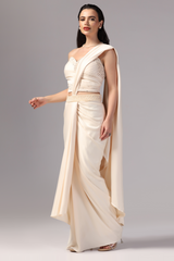 Indo Western Dress for Indian Wedding Functions Indo Western Saree, Designer Saree, Traditional Look, Bollywood Style, Embroidered Indo Western Saree by Sunanta Madaan