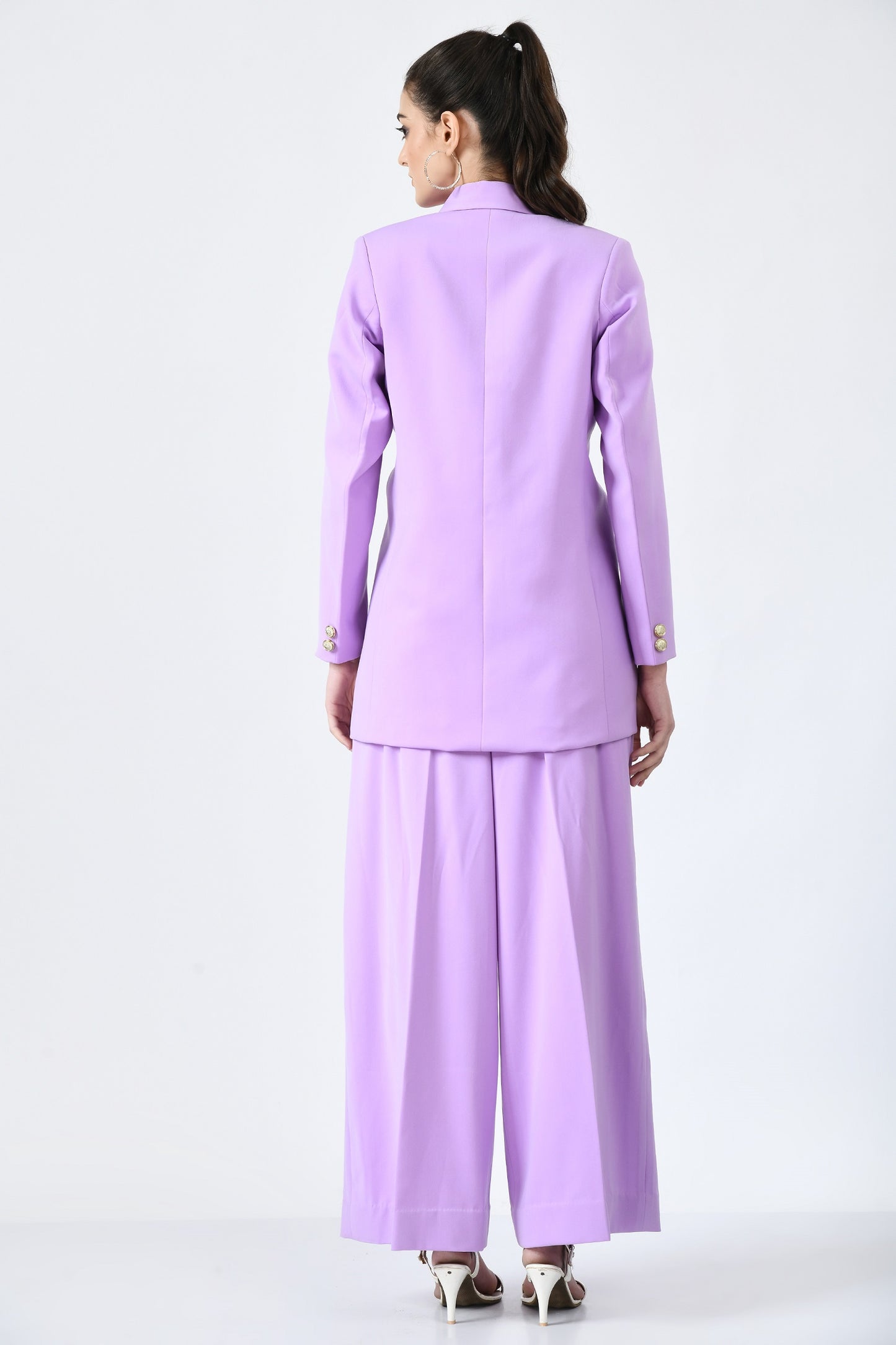 Barbican Lilac Fine Crepe 3 Piece Blazer Set