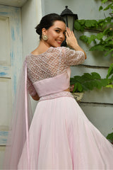 Stunning pink lehenga set, perfect for a sangeet ceremony or bridal celebration. This bridal lehenga choli features the latest bridal lehenga designs with intricate detailing, offering a trending and elegant look. Ideal for party wear, this beautiful pink lehenga choli is available for lehenga shopping online, providing brides with the perfect choice for their special day.