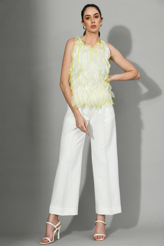 Derry Lime Organza Ruffle Top