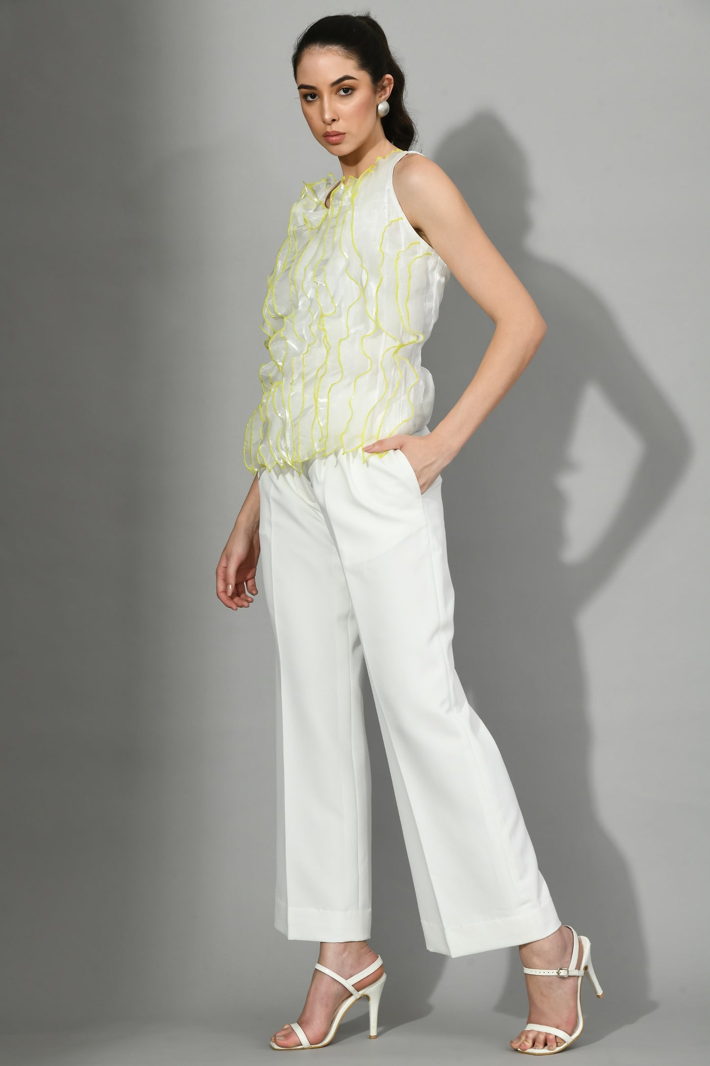 Derry Lime Organza Ruffle Top