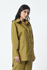 Women's cotton shirt, Cotton shirt for work, Casual cotton shirt, Formal cotton shirt, Cotton shirt with pockets, High-low cotton shirt, Cotton shirt for office, Sunanta Madaan