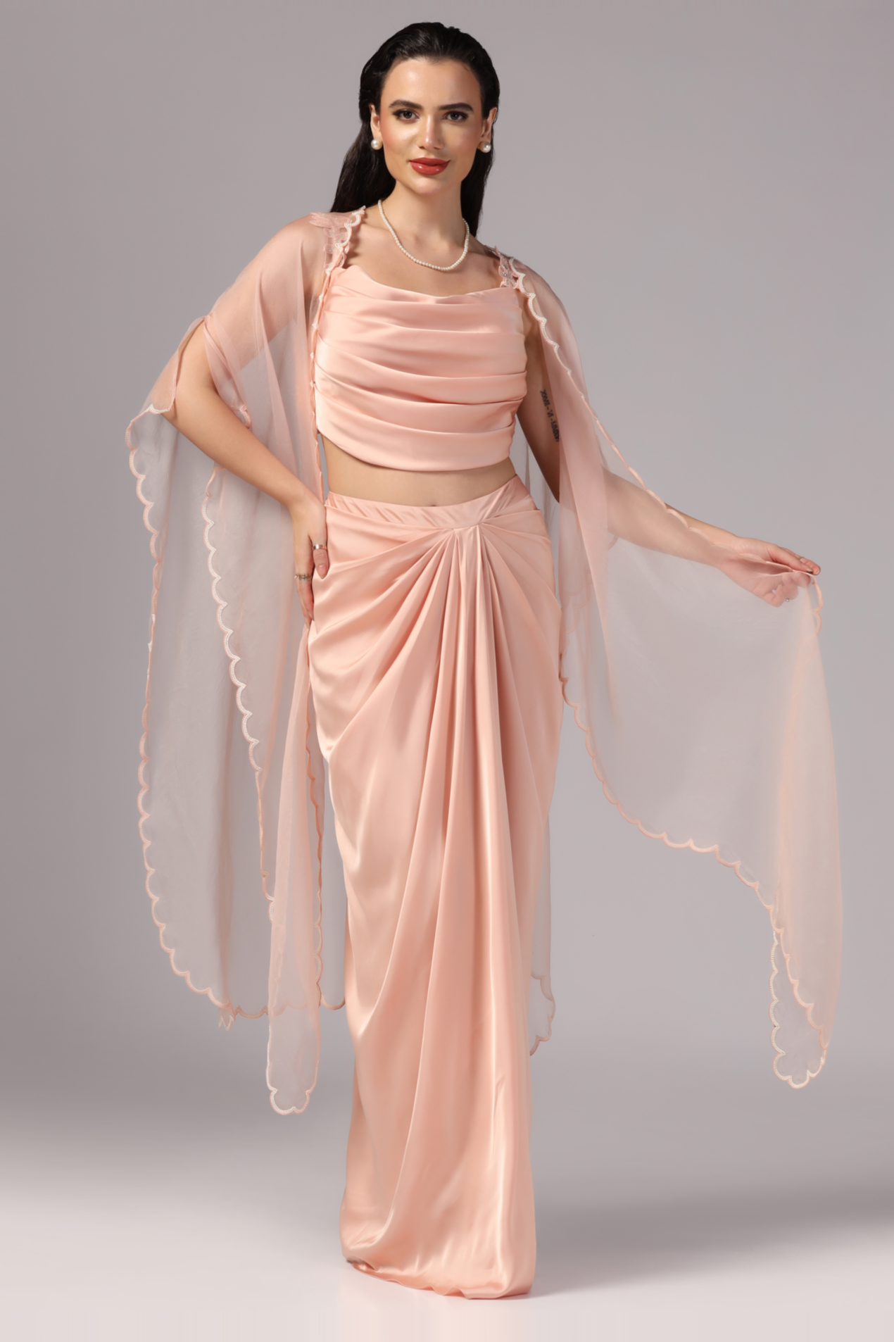 Indo-Western skirt dress, Indo-Western lehenga skirt, Indo-Western fusion dress, Lehenga skirt with top, Indo-Western wedding skirt dress, Indo-Western pre-stitched skirt, Sunanta Madaan