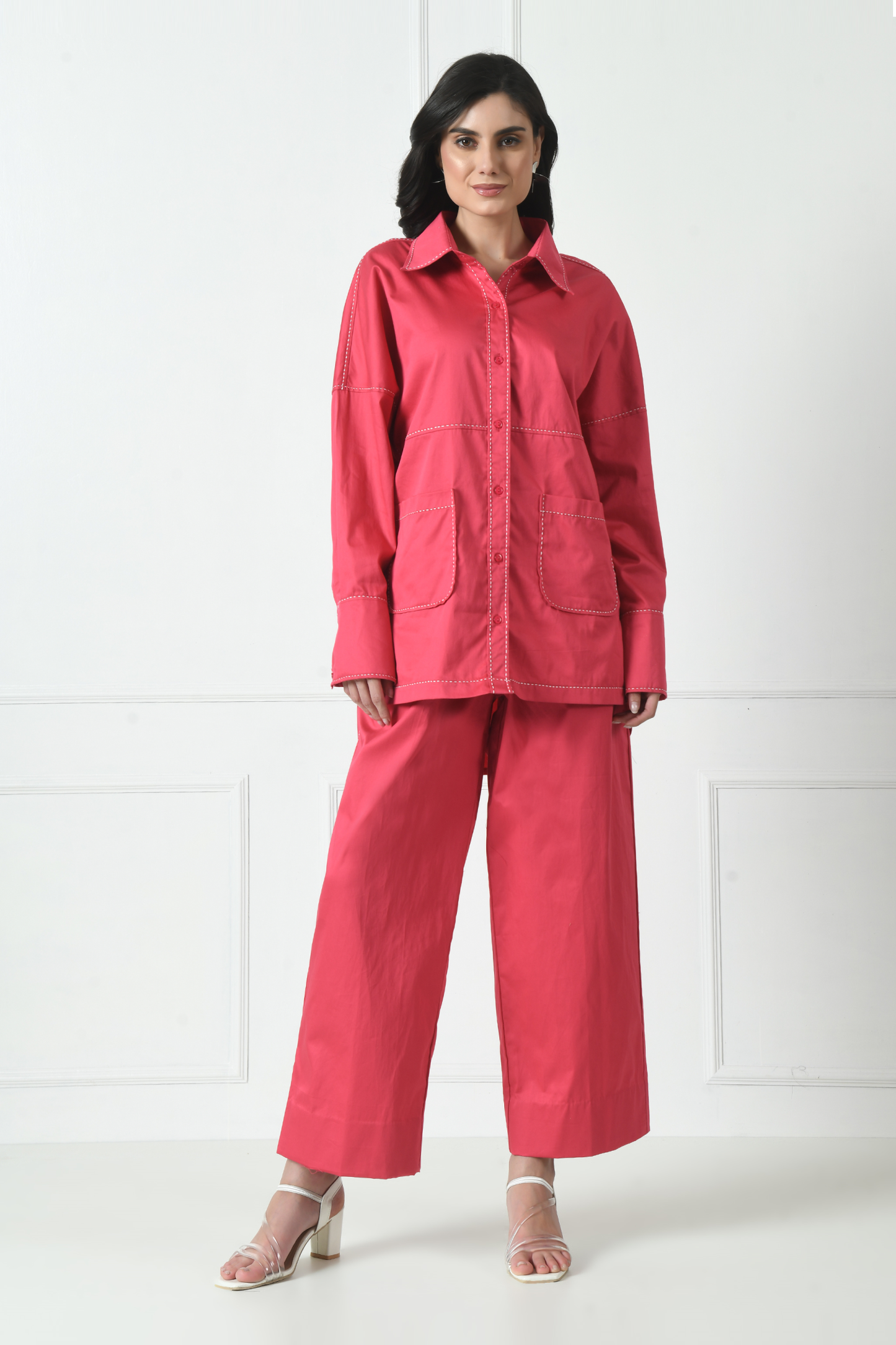 Coord Set for Women, Cotton Coord Set for Women, Coord Set, Pinkcolor Coord Set, Sunanta Madaan