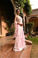 Pink Saree, Embroidered Sarees for wedding, Party Wear Saree, Pink Wedding Saree, Traditional Look Saree, , Readymade sarees for wedding, Georgette sarees for wedding. chiffon saree, ruffle saree for wedding, latest saree designs for wedding, latest wedding sarees, Sunanta Madaan, wedding saree online, Indian sarees for wedding, Wedding sarees shop in Gurgaon, Designer shop near me
