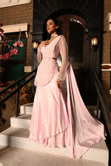 Pink Saree designs latest, Embroidered Saree designs latest, Party Wear, Festive wear, wedding sarees,   Indo Western Saree style for wearing, Wedding Sarees for women wedding sarees for brides maid, brides maid saree style for wedding by Sunanta Madaan, saree for women,  sarees for weddings, Saree designs latest by Sunanta Madaan, Sunanta Madaan Saree, Buy saree designs latest online at Sunanta Madaan