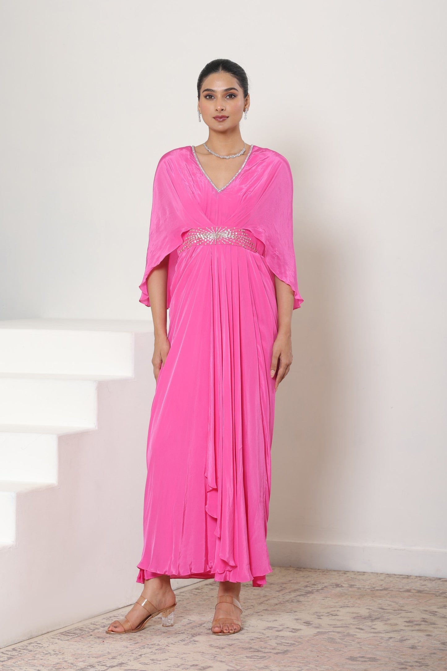 Pink Long Kaftan Dress Sunanta Madaan Sunanta Madaan Couture Pink Long Kaftan Dress Sunanta Madaan Sunanta Madaan Couture