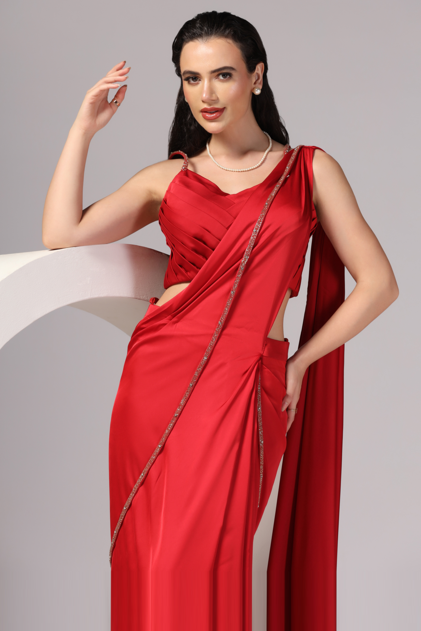 Designer Draped Saree for Women by Sunanta Madaan