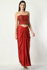 Relaxed fit Skirt Dress for women, Corset style Skirt Dress for Women, Comfortable Skirt Dress for women, Draped skirt Dress for women, Draped dress for women, Draped style Skirt Dress for women, Sunanta Madaan