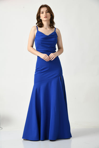 Princess long gown, Royal Blue long gown, Gala long gown, Holiday long gown, Festival long gown, Relaxed fit long gown, Summer long gown, Strap Long Gown, Sunanta Madaan