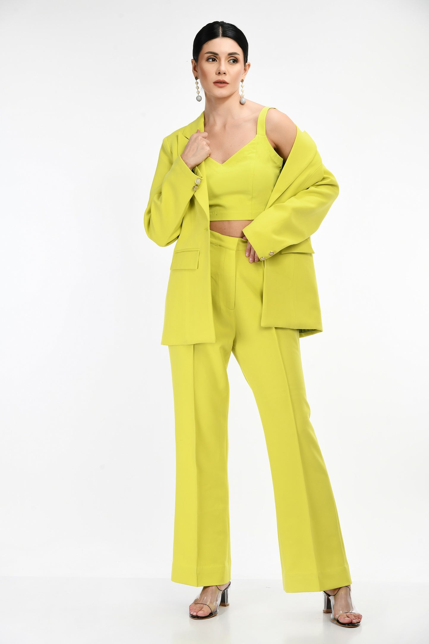 Radiant Glow: Neon Color Blazer Set for Women – Elevate Your Style with Vibrancy