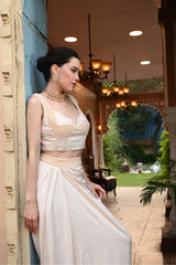 Suanta Madaan, Ivory Skirt Dress, Pearl Skirt Dress, Cream Color Skirt Dress, Party Wear Dress, New Style Skirt