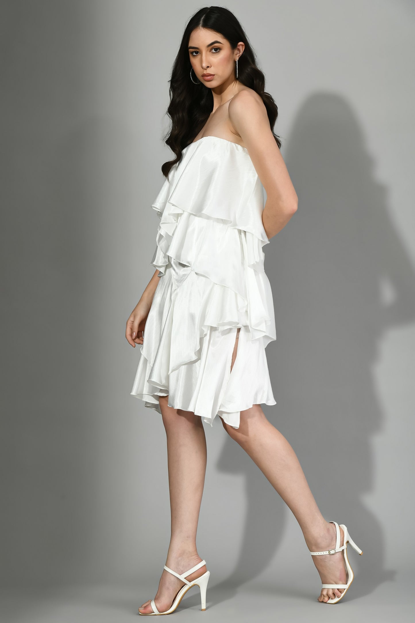 Designer Off-Shoulder Short White Dress For Women