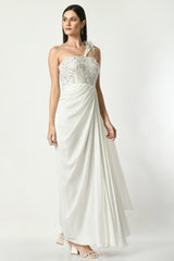 Chiffon saree gown for women, Ready-to-wear saree gown for women, Walpi Modern saree gown for women, Saree gown for wedding for women, Saree gown dress for women, Elegant saree gown for women, Sunanta Madaan