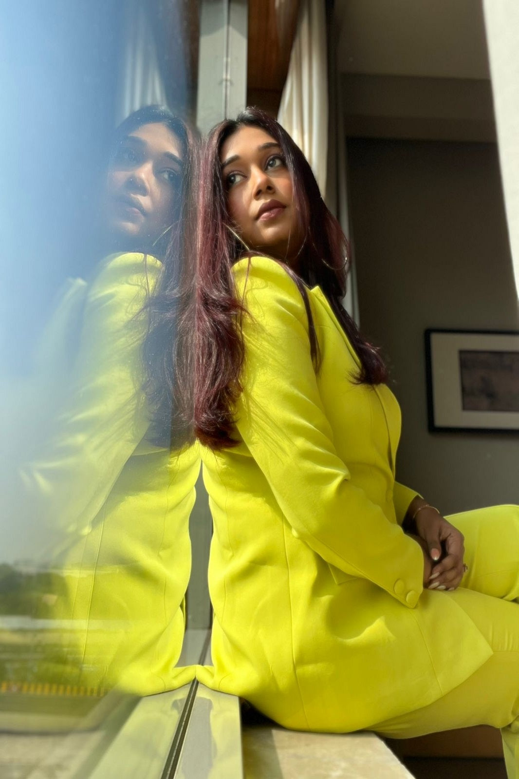 Antara Mitra Wearing Sunanta Madaan - Neon Blazer Set