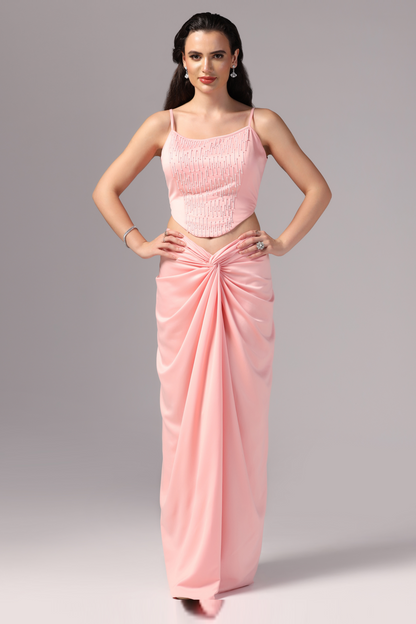 Pink indowestern Skirt Dress