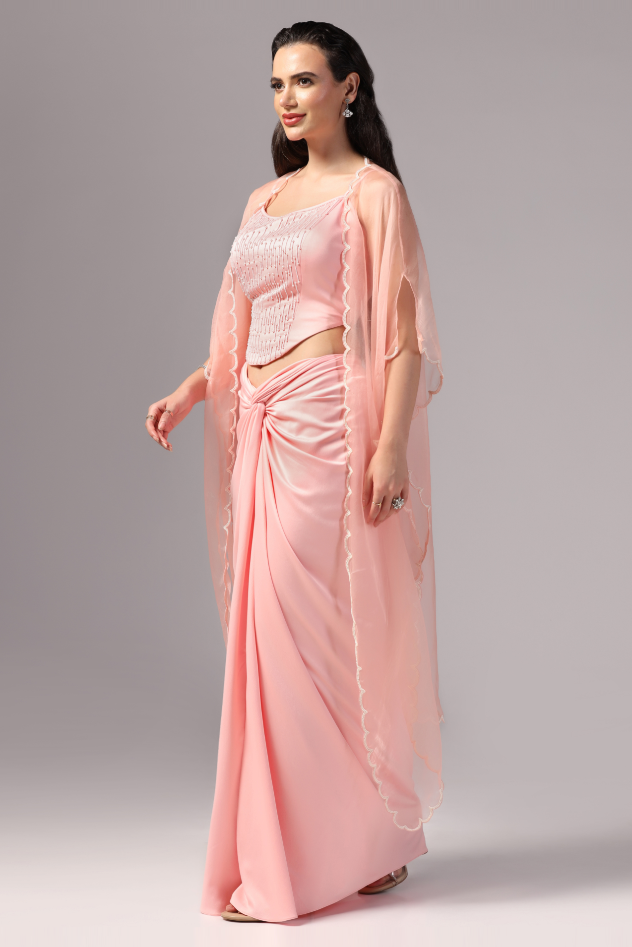 Pink indowestern Skirt Dress