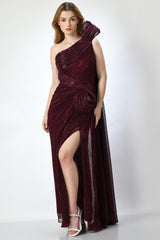 Wine cocktail gown, Wine evening gown, Cocktail gown for women in India by Sunanta Madaan, Designer evening gown, Women Wear gown by Sunanta Madaan, , Shop women dress long , cocktail dress party, cocktail gown for ladies, Cocktail dresses in Mumbai, women wear near me, wine cocktail gown, wine women gown, wine color cocktail gown, Wine cocktail gown India, Formal party wear gown India, Wine color dress