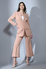 Statement beige blazer – winter fashion must-have for women online. Designer formal blazer for women – sophisticated and stylish look.